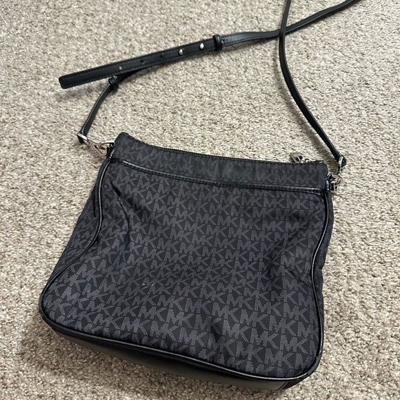 Michael Kors Black and Gray Logo Messenger Bag - Picture 2 of 5